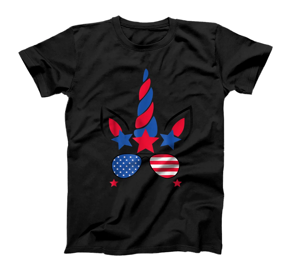 Unicorn 4th Of July American Flag Patriotic T-Shirt, Kid T-Shirt and Women T-Shirt