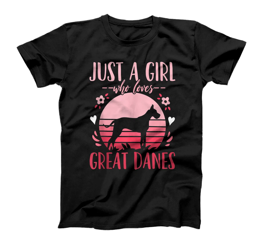 Great Dane Just a Girl Who Loves Great Danes Retro T-Shirt, Women T-Shirt