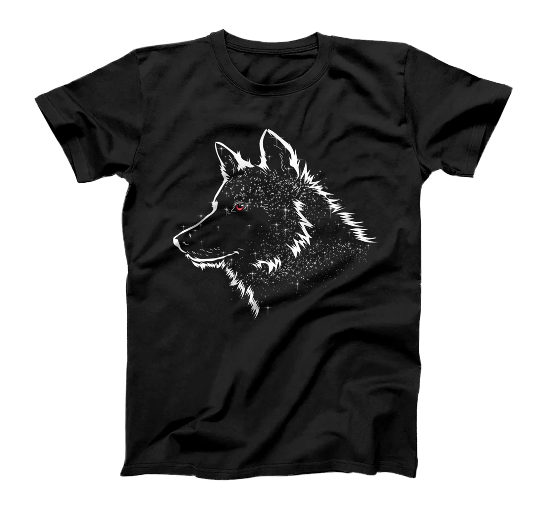 Personalized Red-eyed White Side View Wolf T-Shirt