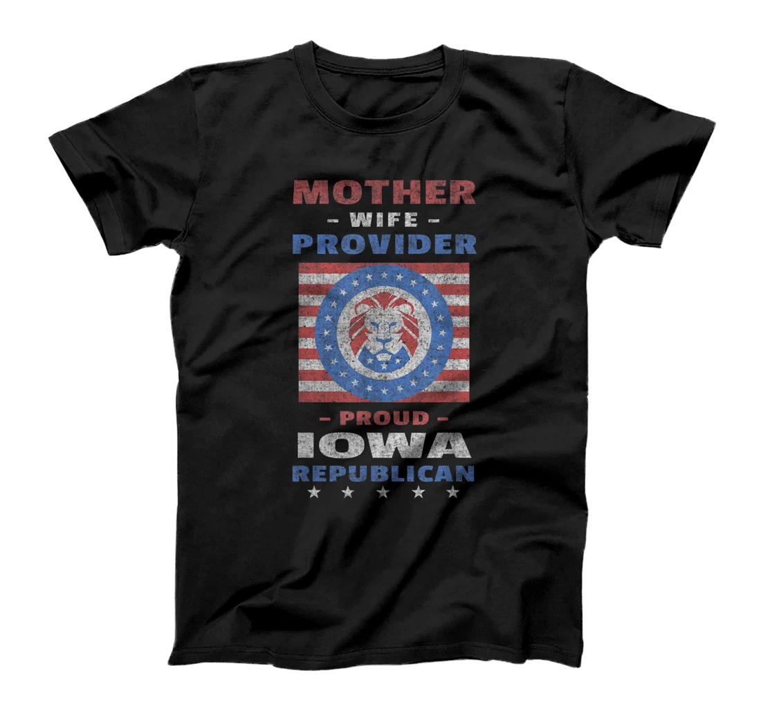Personalized Mother, Wife, Provider - Proud Iowa Republican, Lion Flag T-Shirt, Women T-Shirt