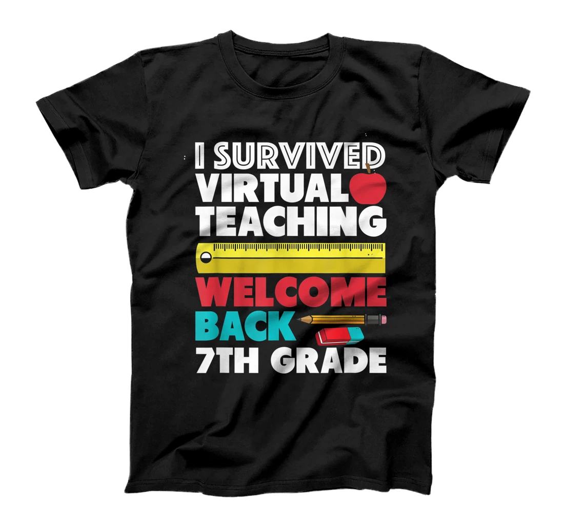 Personalized I Survived Virtual Teaching Back To School 7th Grade T-Shirt, Kid T-Shirt and Women T-Shirt