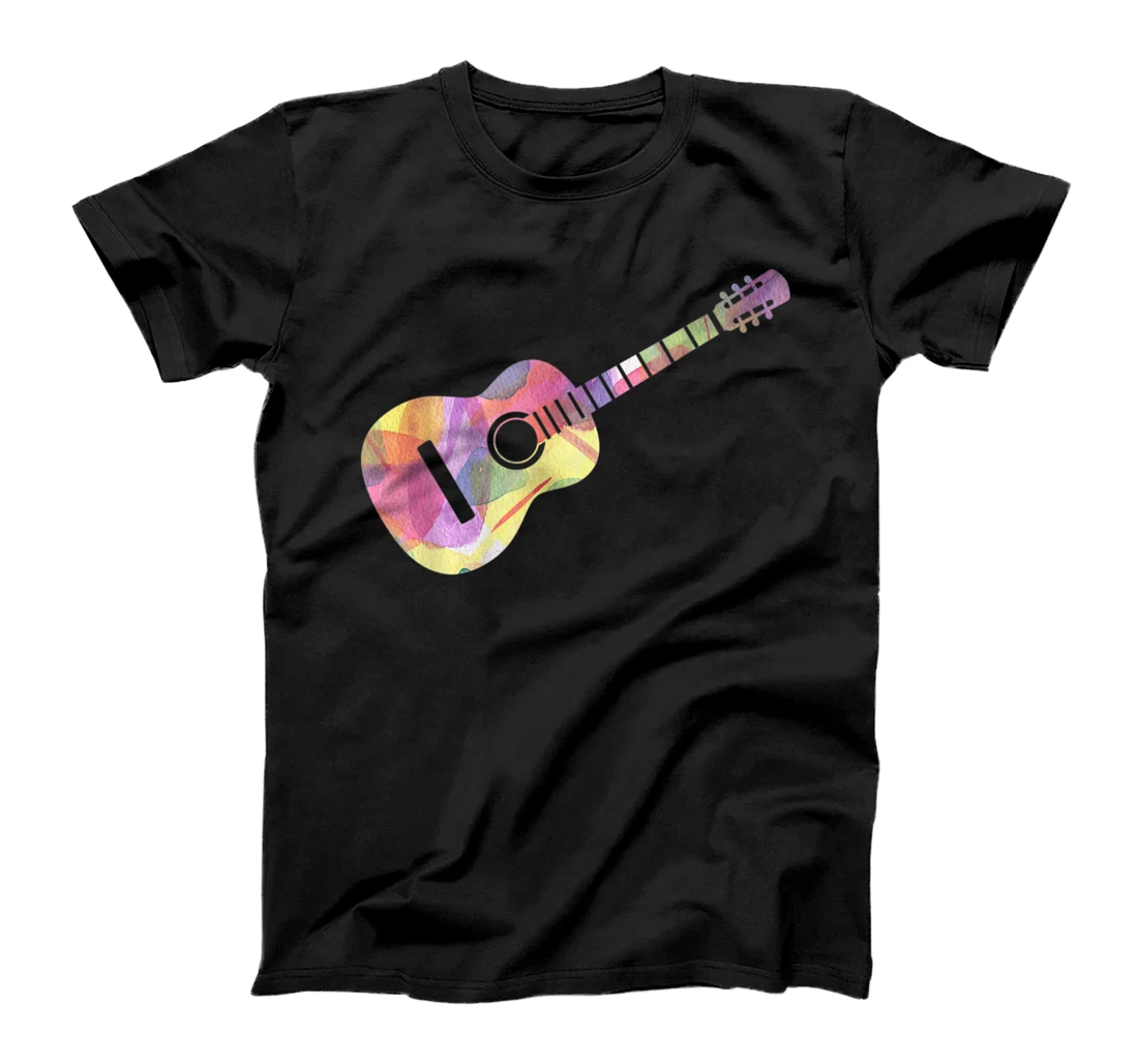 Personalized Watercolor Guitar Player Musician Music Lover Guitarist T-Shirt, Kid T-Shirt and Women T-Shirt