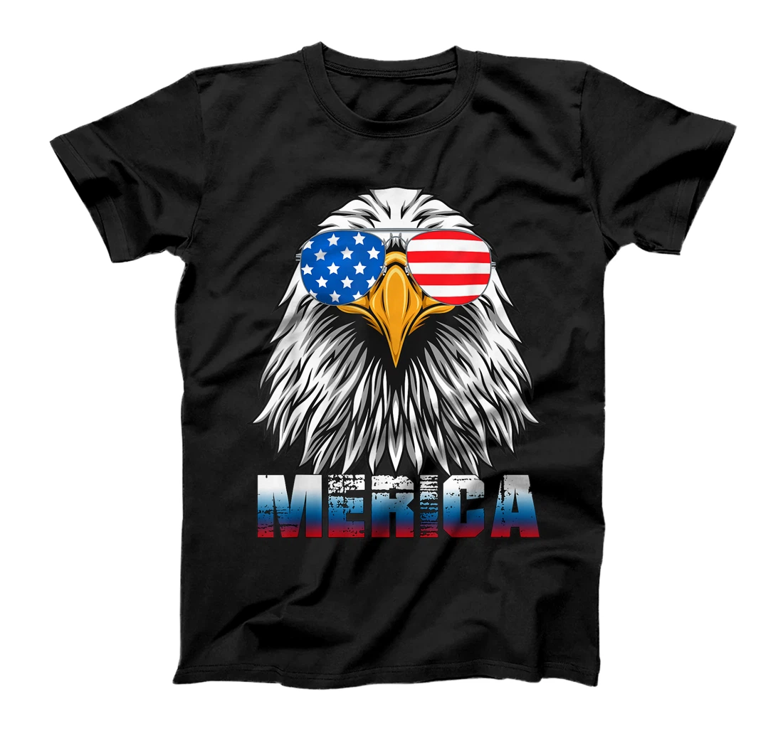 Personalized Eagle sunglass Merica Shirt 4th of July American Flag USA T-Shirt, Women T-Shirt