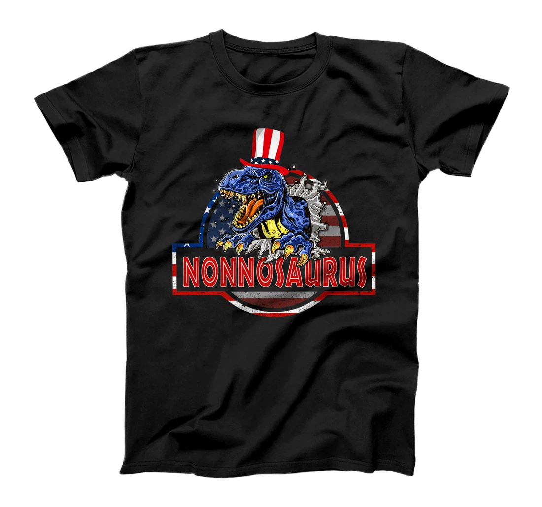 Personalized Nonnosaurus Rex Funny 4th of July US Flag Grandpa Gift Men T-Shirt, Kid T-Shirt and Women T-Shirt