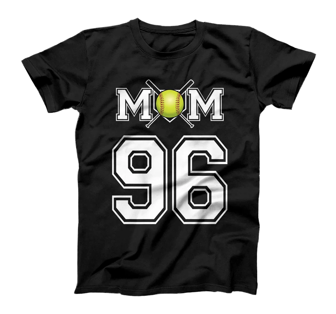 Personalized Number 96 Player Softball Mom Biggest Fan Wear For Women T-Shirt, Kid T-Shirt and Women T-Shirt