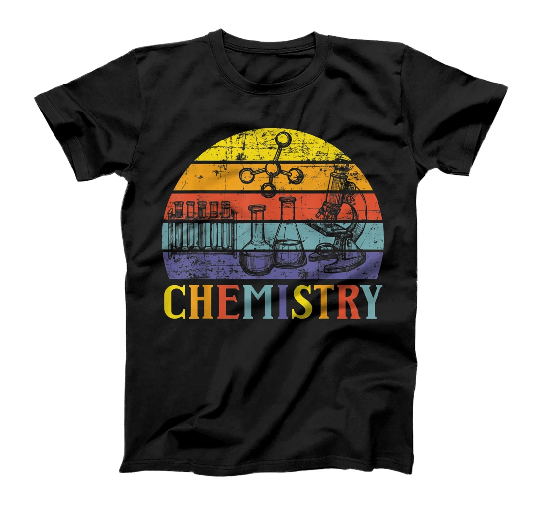 Personalized Retro Vintage Microscope Chemistry Lab Invent Experiment Tee T-Shirt, Women T-Shirt