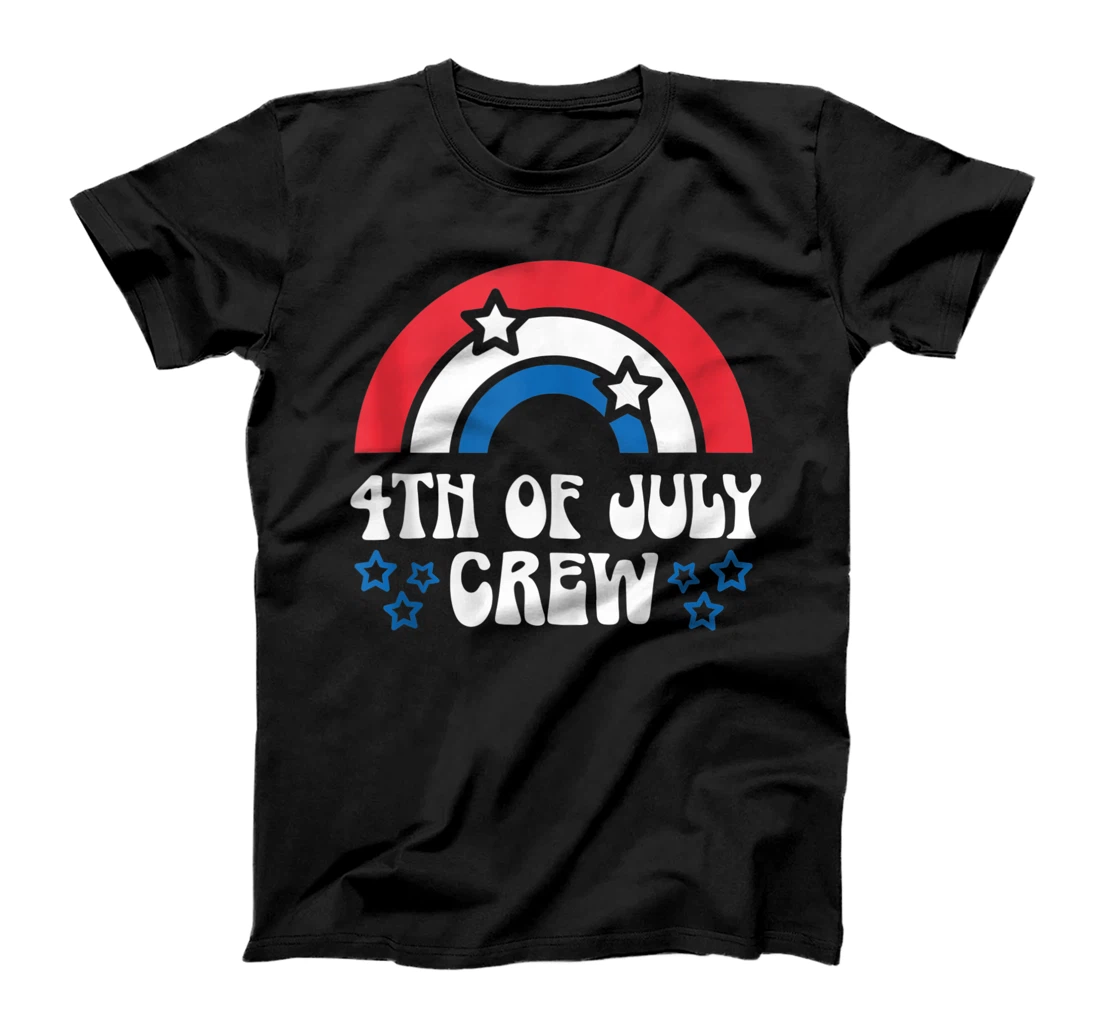 Matching 4th of July | Stars & Rainbow 4th of July Crew T-Shirt, Women T-Shirt