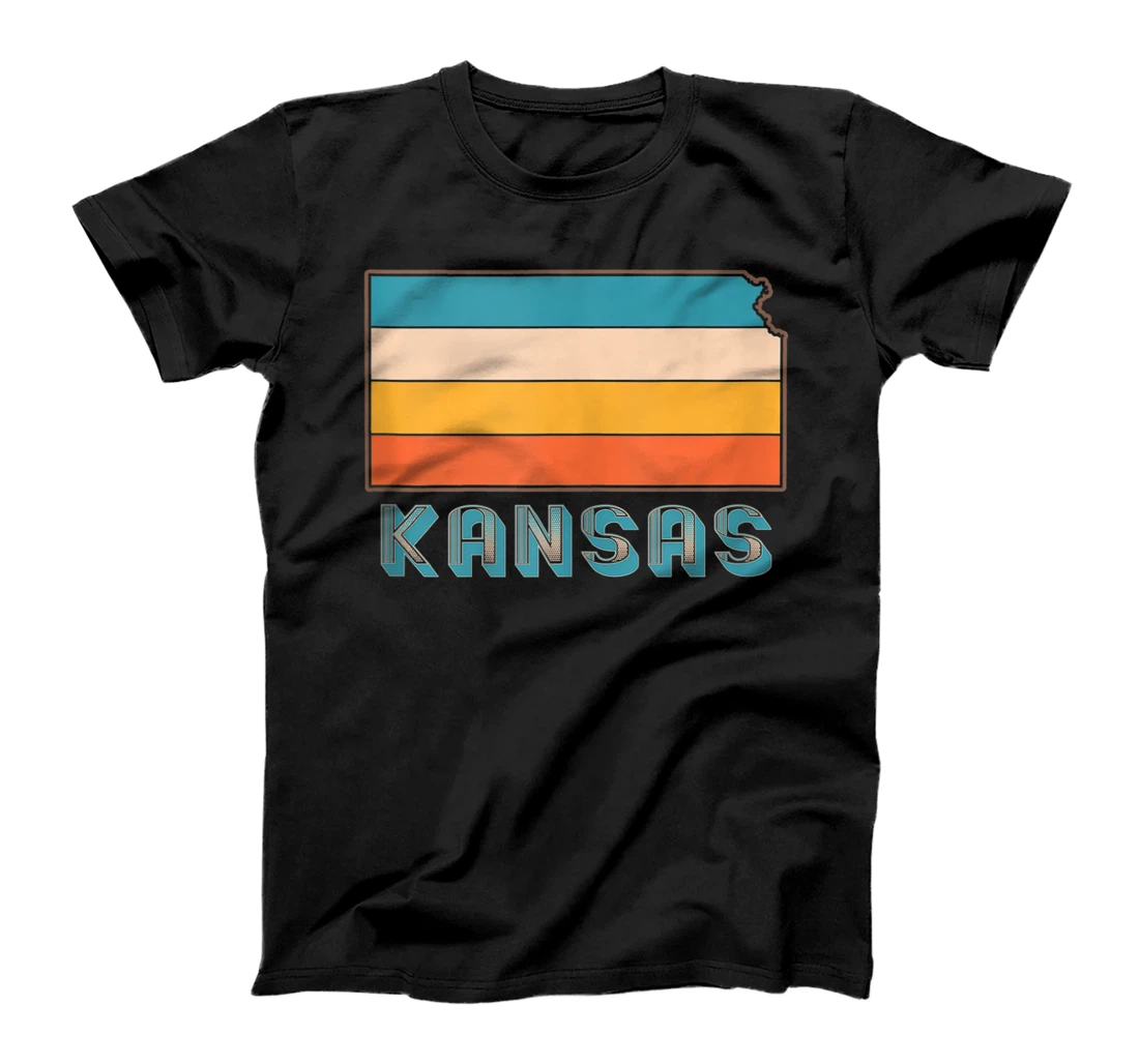 70s 80s Retro State Outline Art Souvenir Kansas City Kansas T-Shirt, Women T-Shirt