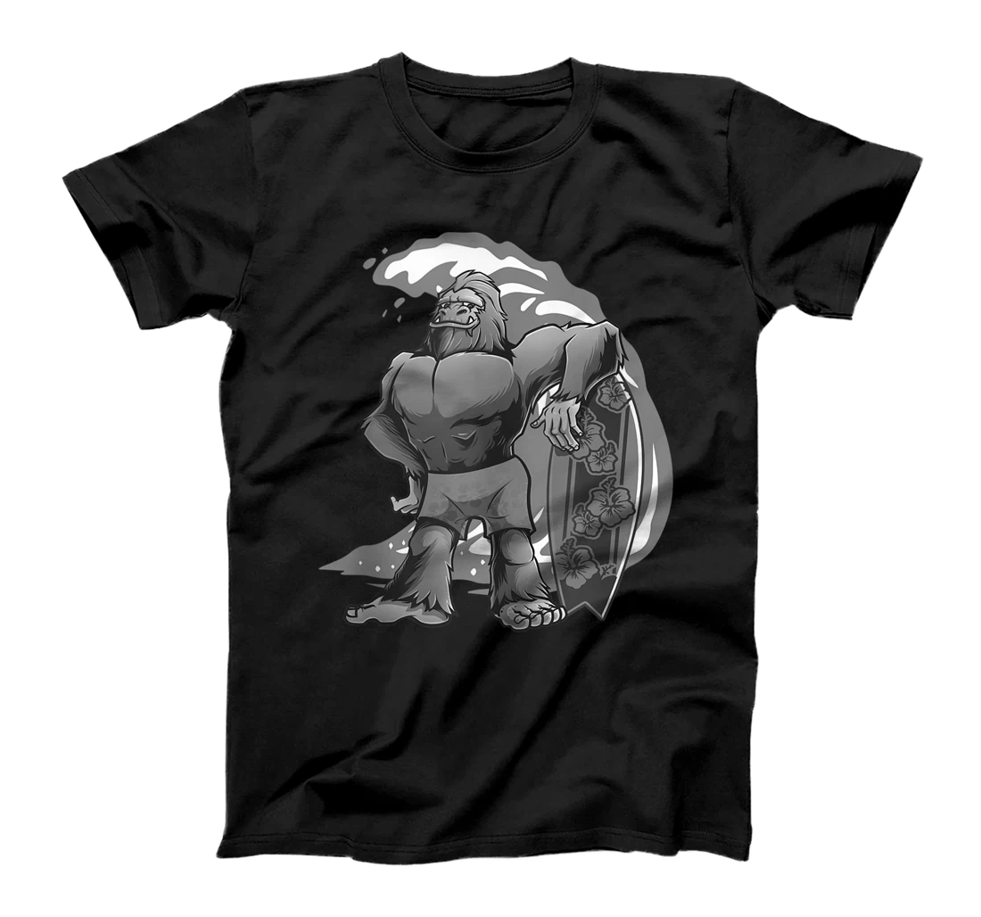 Funny Bigfoot Hawaiian Surfer Gift For Men Women Sasquatch T-Shirt, Women T-Shirt