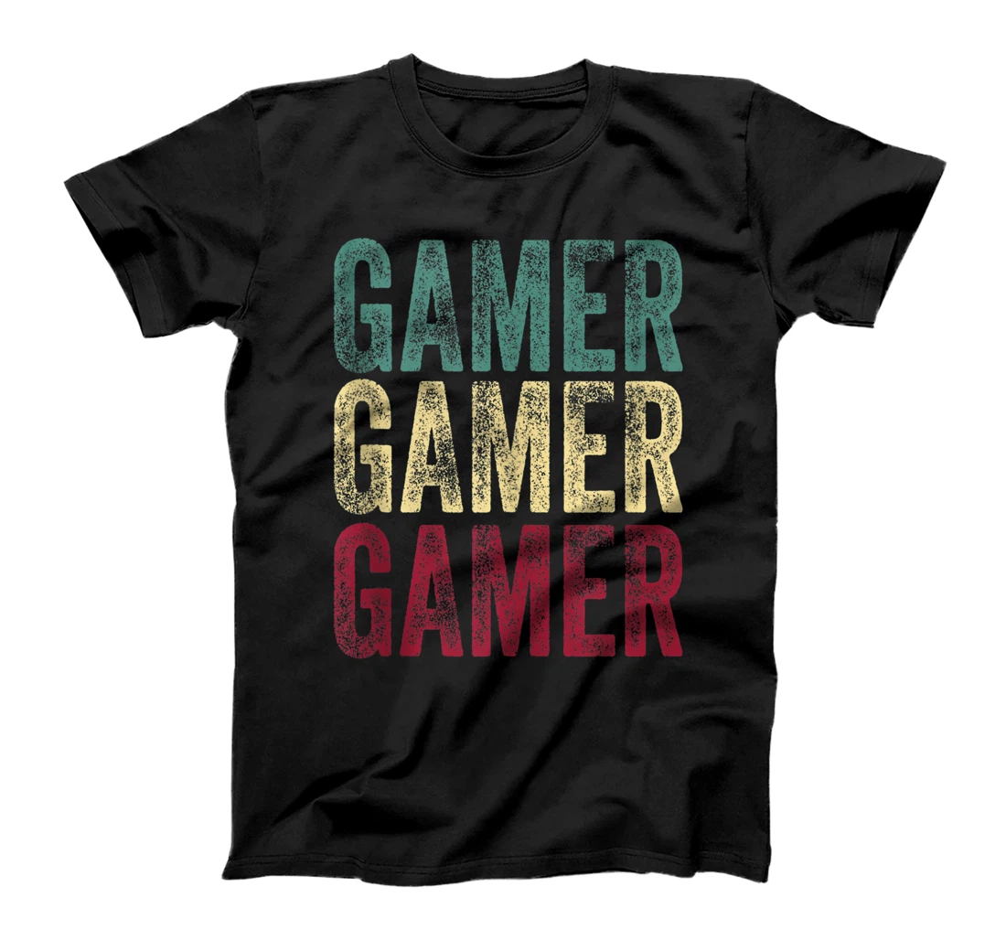 Vintage Retro Gamer Video Game Player Boys Teens Men T-Shirt, Women T-Shirt