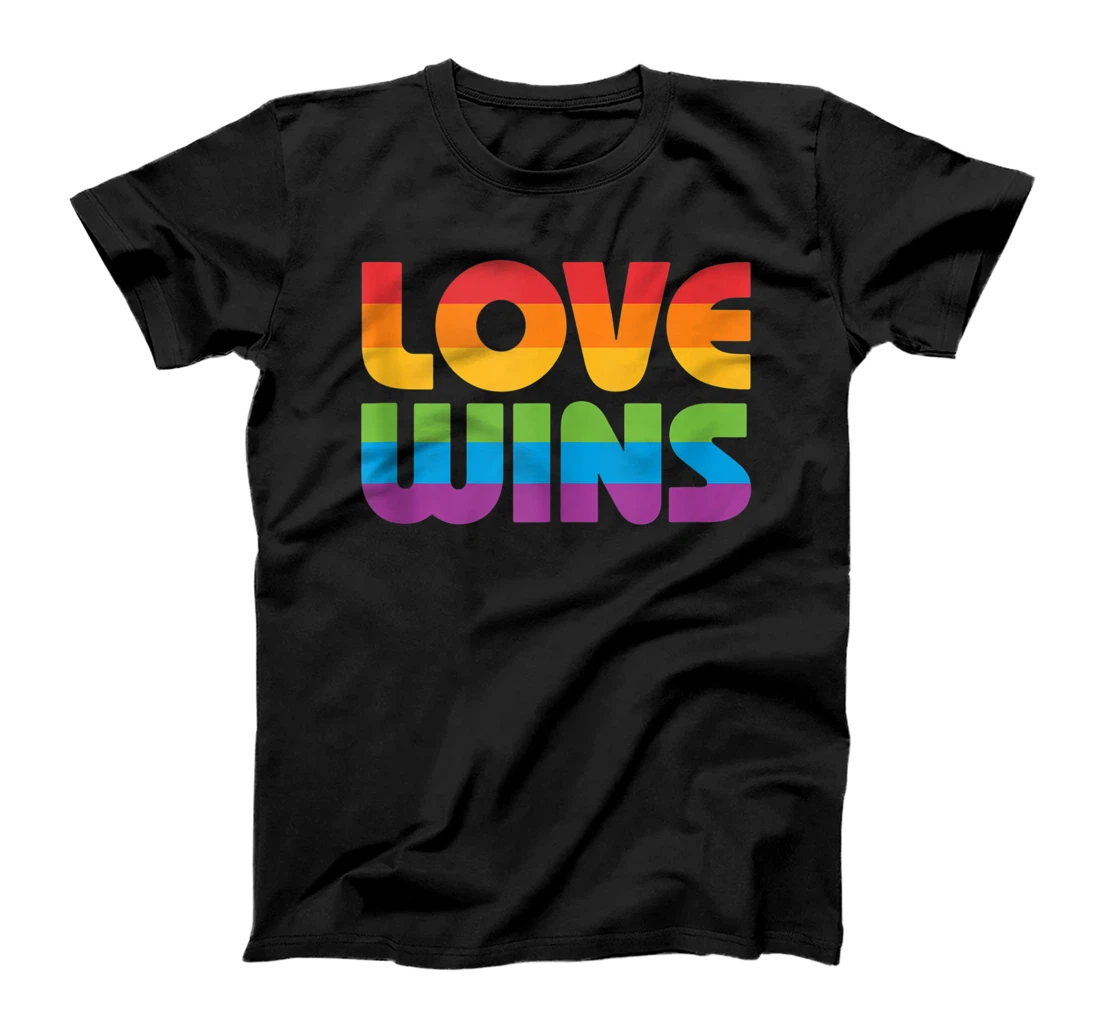 LGBTQ Love Wins Gay Pride LGBT Rainbow Flag Retro Vintage T-Shirt, Women T-Shirt