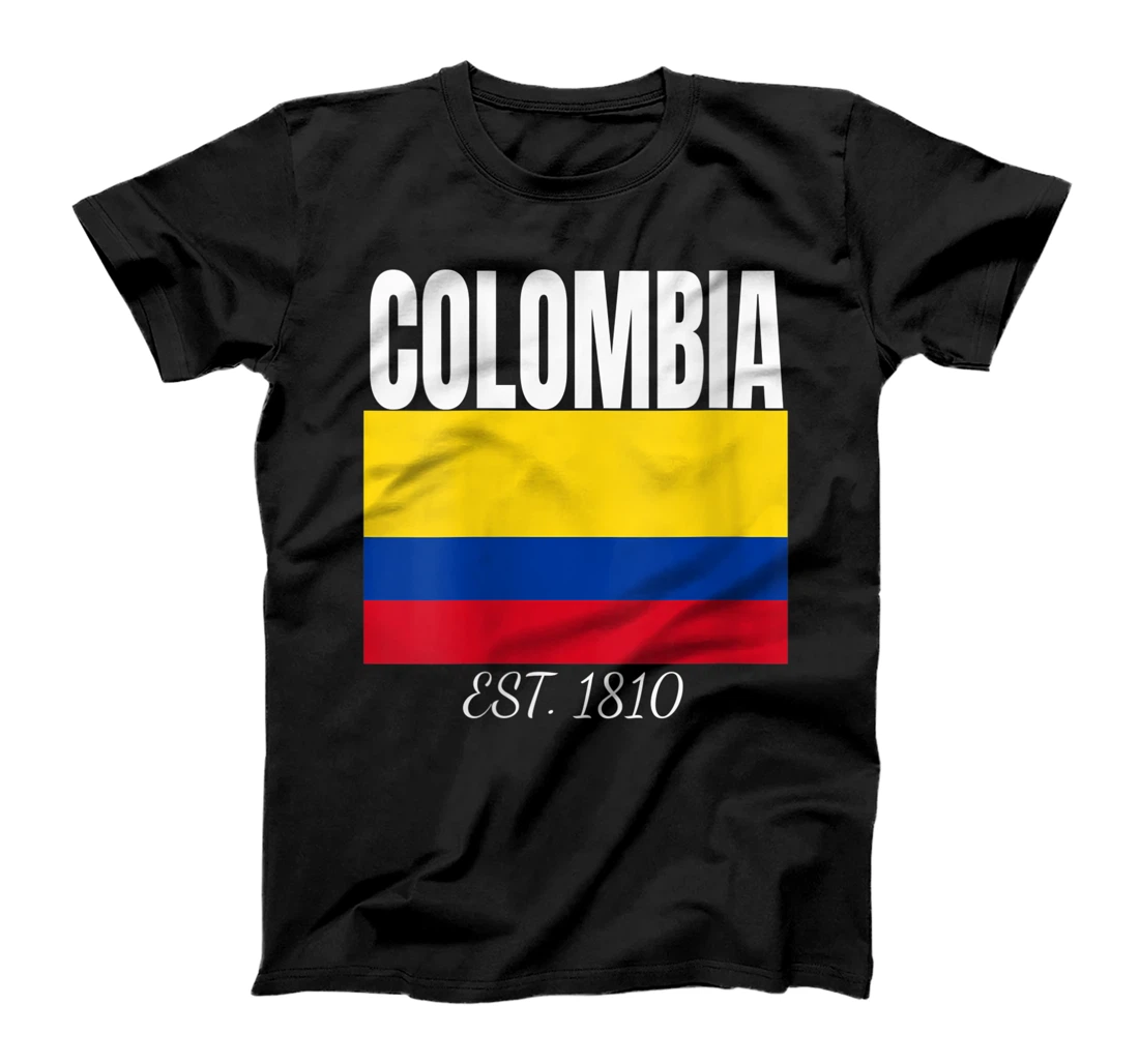 Personalized Womens Colombia EST. 1810 Flag Merch Colombian Pride Colombianisima T-Shirt, Women T-Shirt