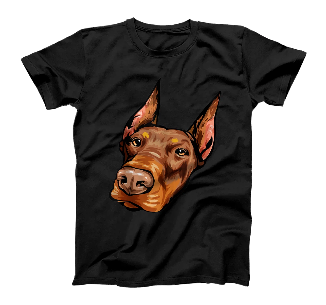 Cool Doberman Dog Face T-Shirt, Women T-Shirt