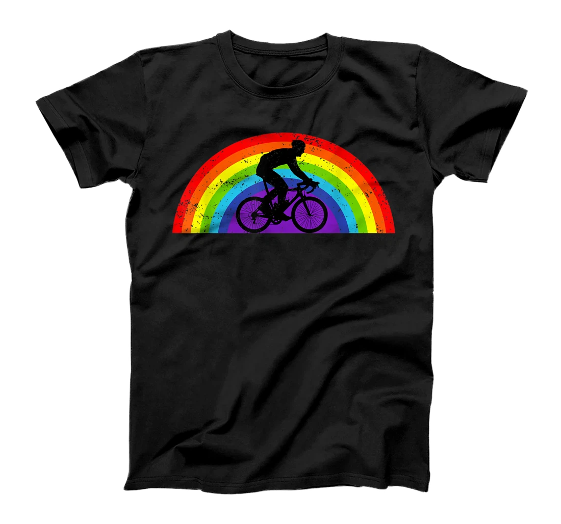 Mountain Biking Bicycle Rainbow LGBT Gay Pride Month T-Shirt, Women T-Shirt