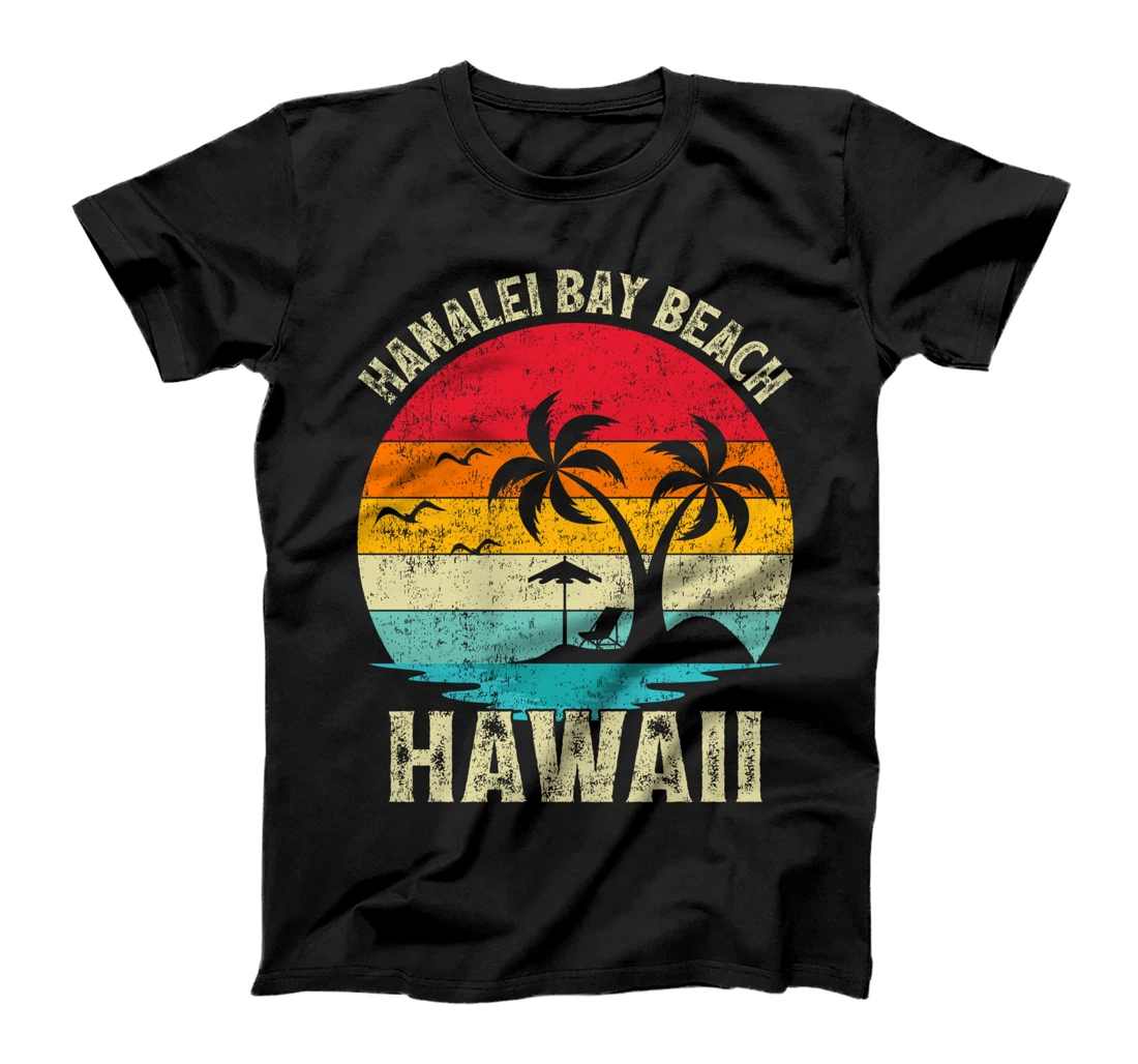 Family Vacation Vintage Retro Hawaii Hanalei Bay Beach T-Shirt