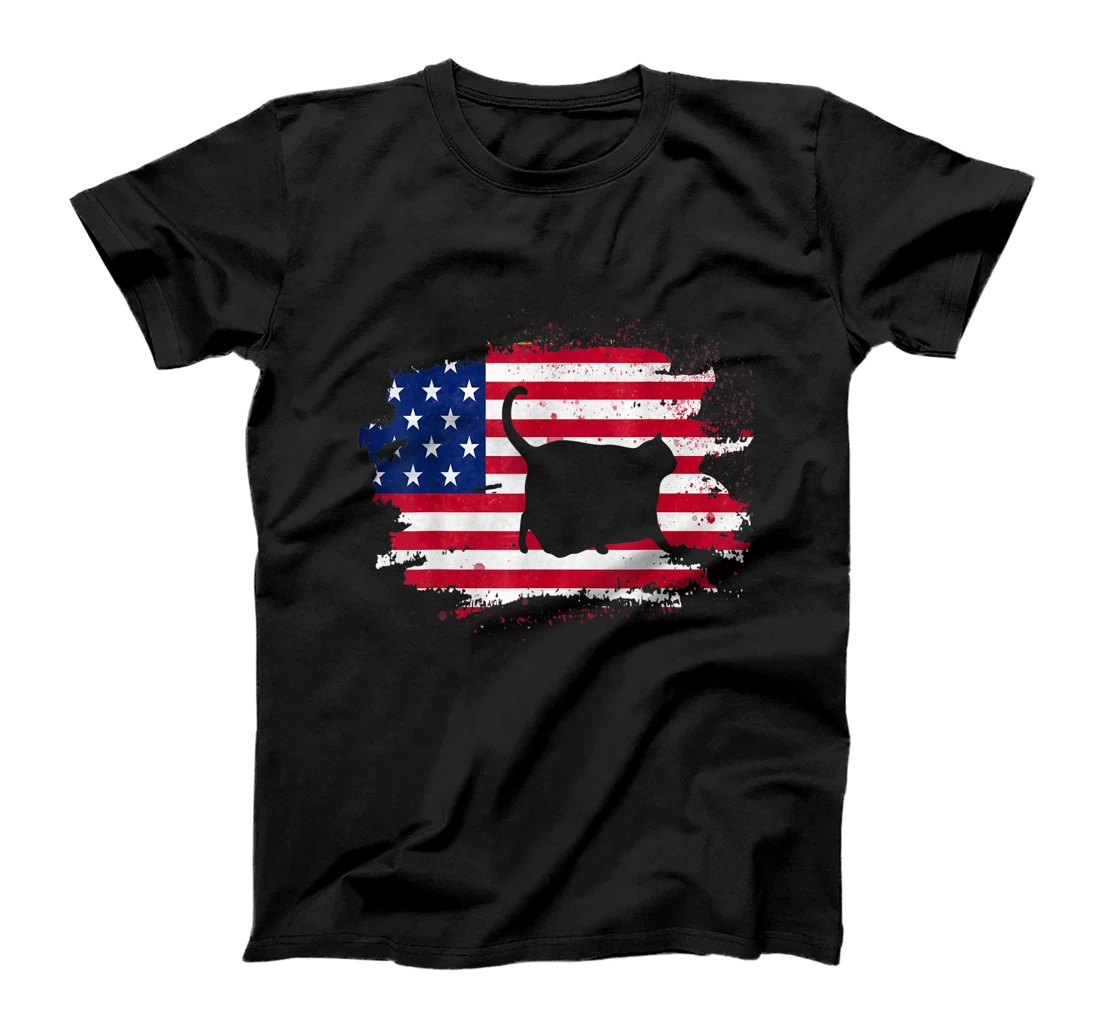 American flag cat chonk tshirt 4th of July Vintage USA Flag T-Shirt, Kid T-Shirt and Women T-Shirt