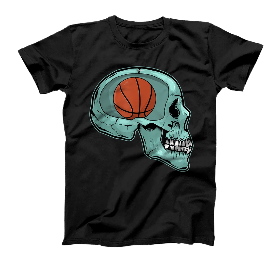 Basketball Addict Skull Player with Ball Basketball Lover T-Shirt, Women T-Shirt