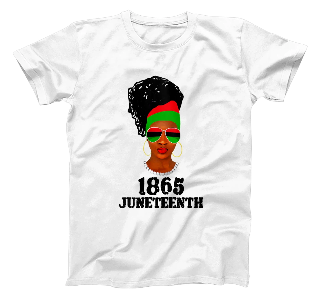 Womens Free-ish since 1865 Juneteenth Afro Melanin Girl T-Shirt, Women T-Shirt