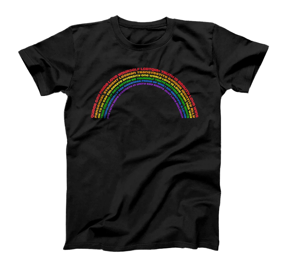 Rainbow Made With Positive Messages LGBTQIA+ Gay Pride Vibes T-Shirt, Women T-Shirt