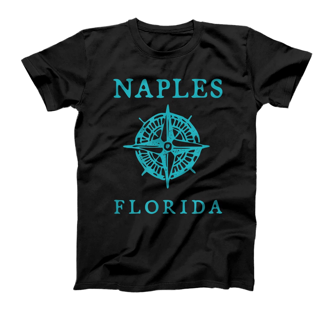 Naples FL Compass Souvenir, Teal T-Shirt, Kid T-Shirt and Women T-Shirt
