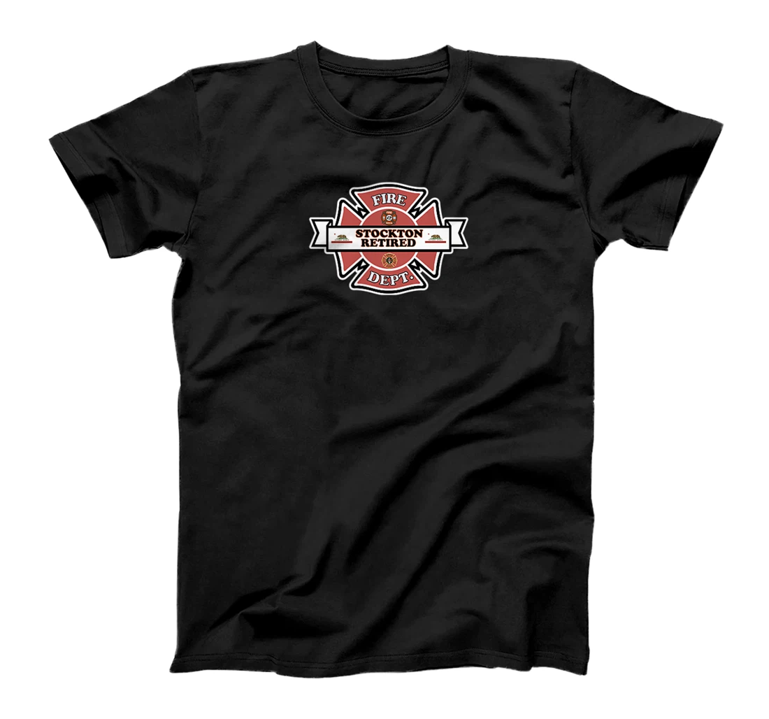 Womens STOCKTON CALIFORNIA FIRE DEPARTMENT RETIRED PATCH IMAGE T-Shirt, Women T-Shirt