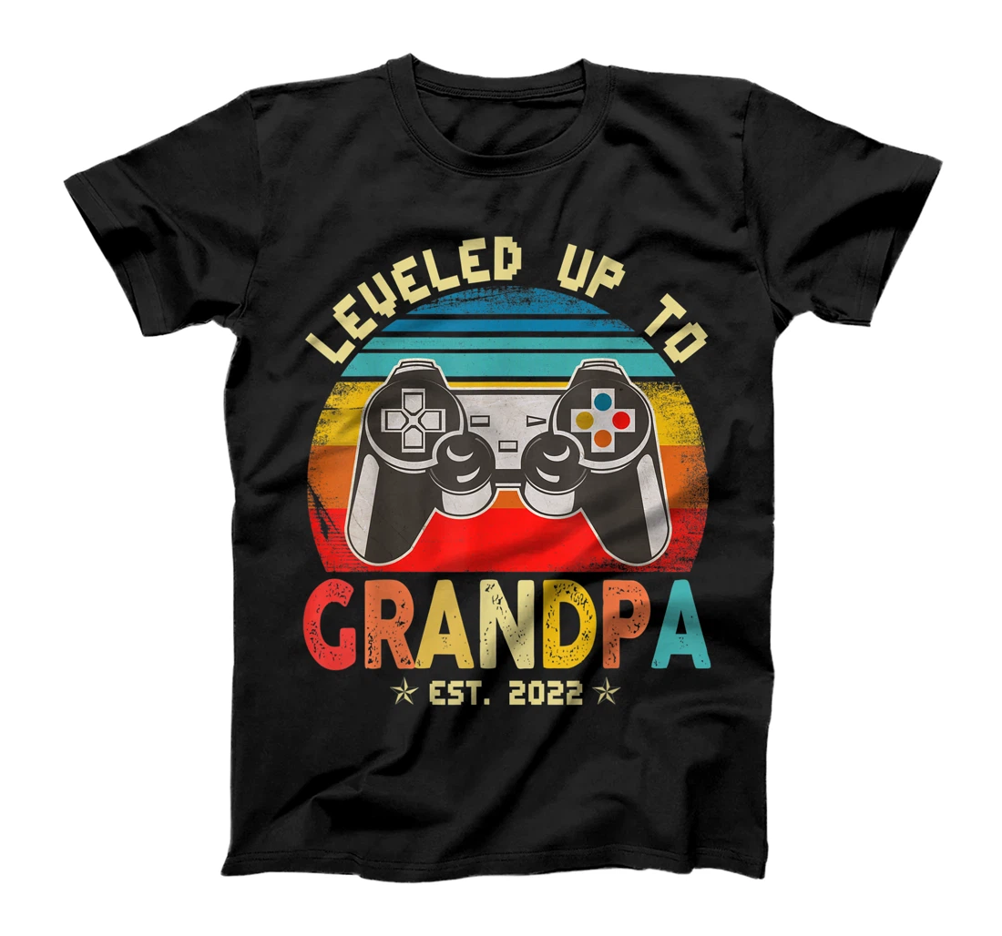 Leveled Up To Grandpa Promoted To Grandpa Est 2022 Vintage T-Shirt, Kid T-Shirt and Women T-Shirt