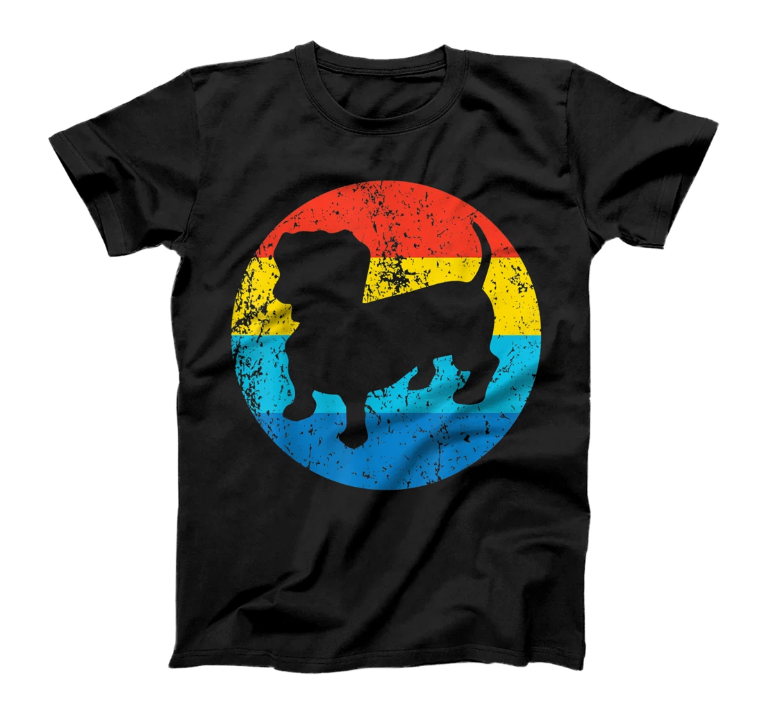 Dachshund Dog Breed Silhouette Retro 1970's Circle T-Shirt, Kid T-Shirt and Women T-Shirt