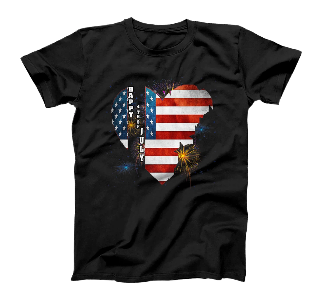 Happy 4th of July 2021 fireworks and american flag 2021 T-Shirt, Kid T-Shirt and Women T-Shirt