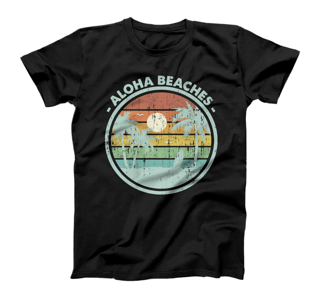 ALOHA BEACHES Funny Pun Beach Lover Summer Vacation Vintage T-Shirt, Women T-Shirt