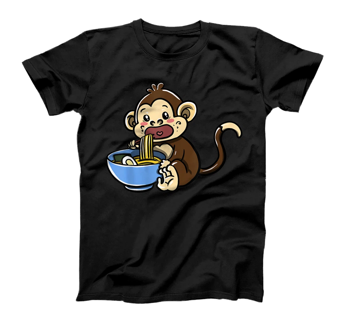 Cute Kawaii Anime Monkey Japanese Ramen Noodles T-Shirt, Kid T-Shirt and Women T-Shirt