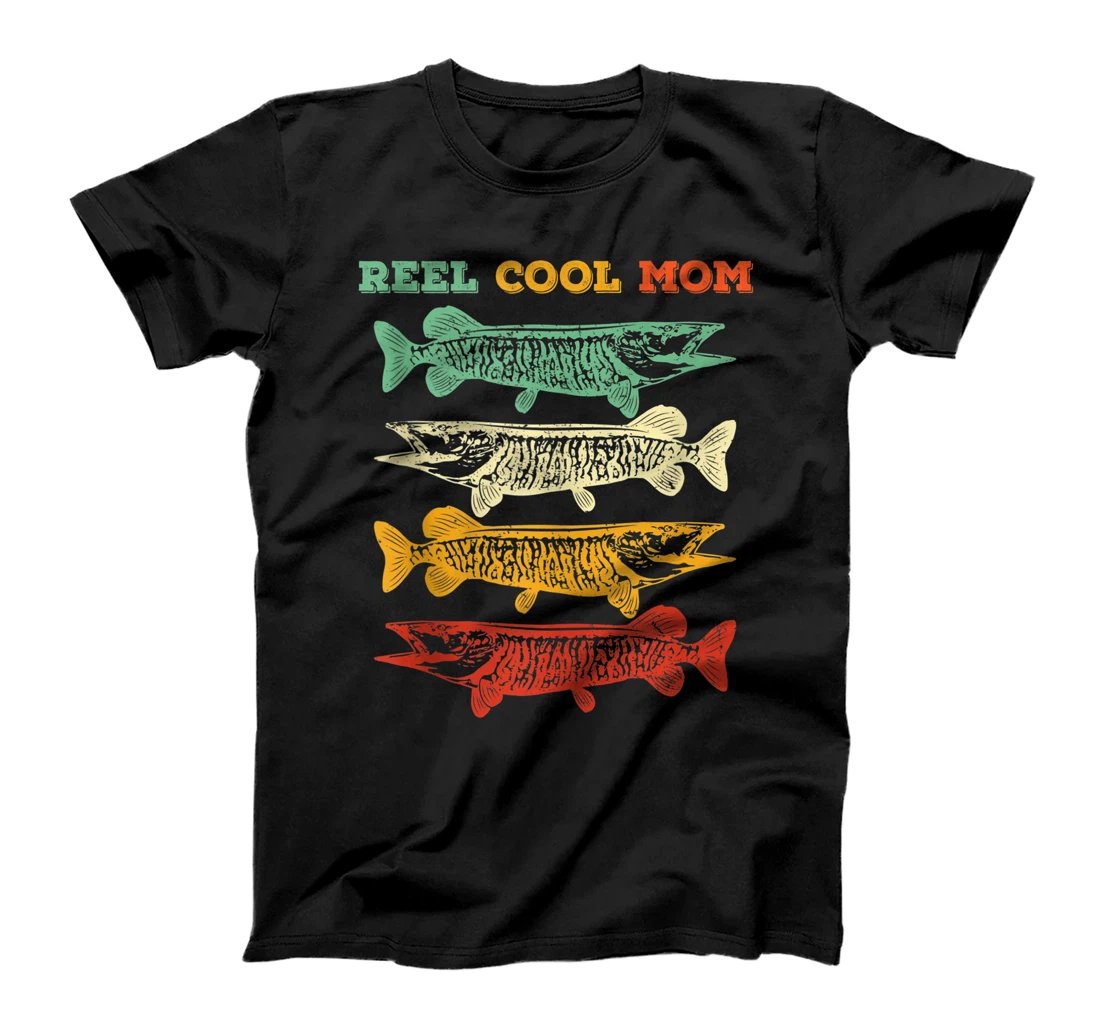 Fisher Woman Reel Cool Mom Muskie Fishing Retro Musky Fish T-Shirt, Women T-Shirt