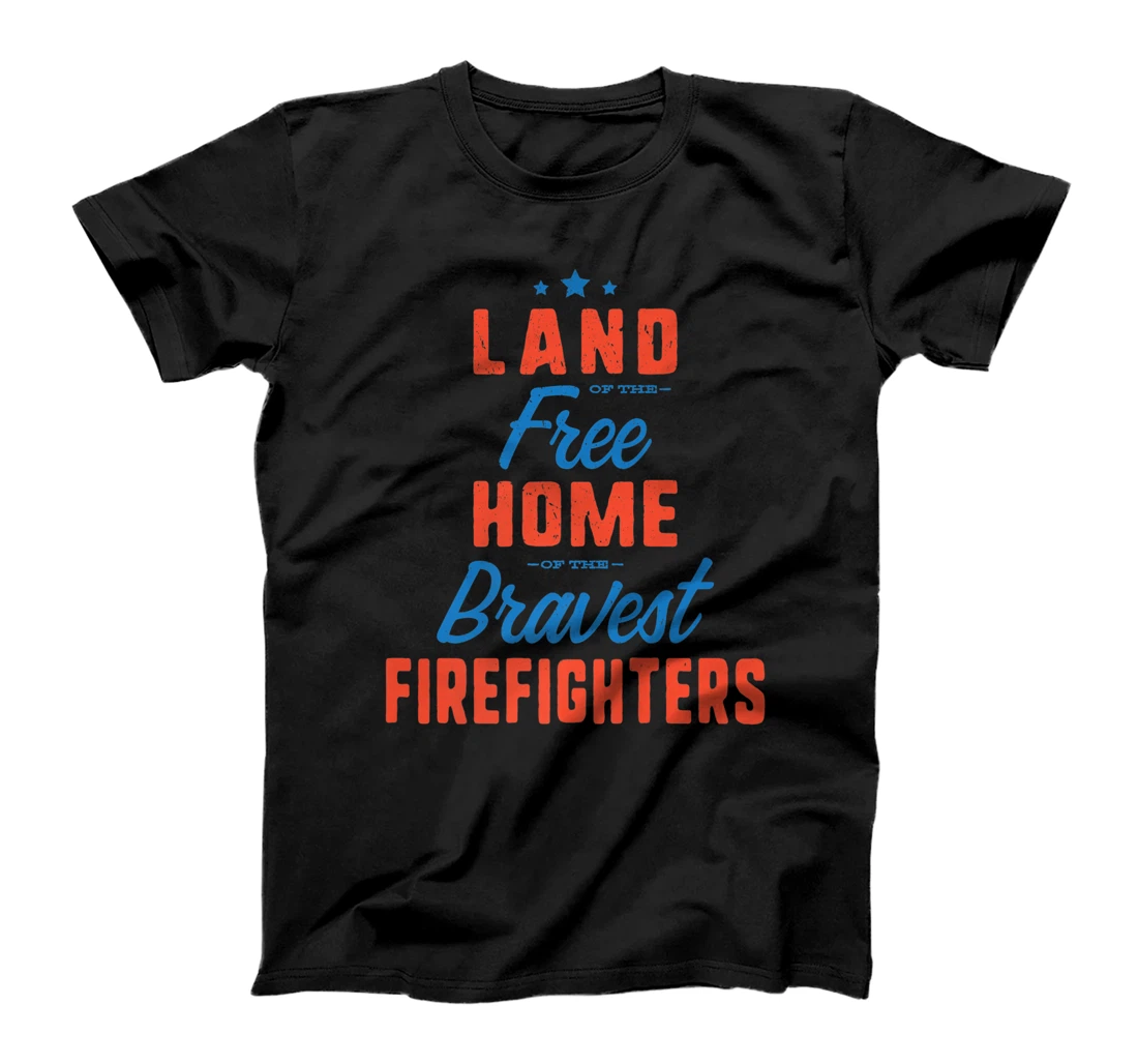 Distressed 4th of July Patriotic Bravest Firefighters Men T-Shirt