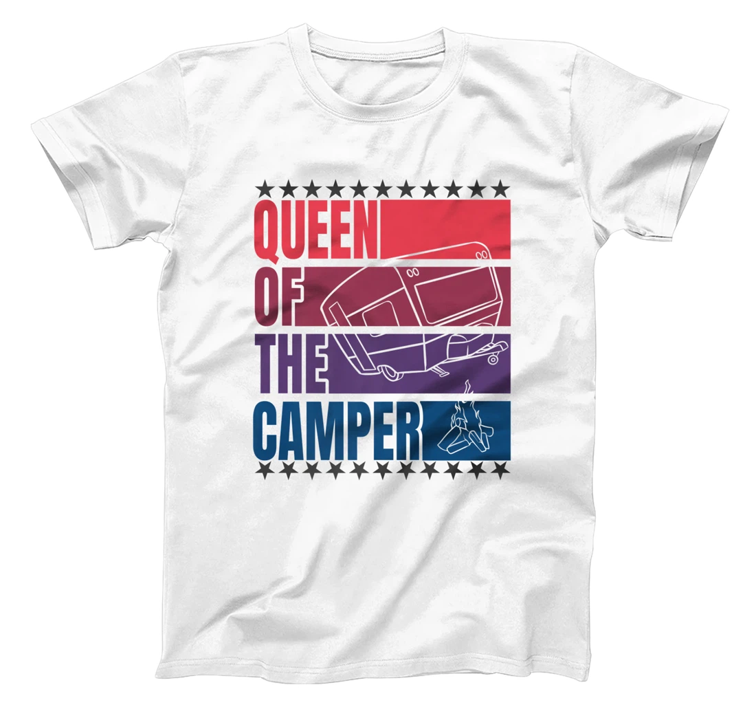 Retro Camping Idea for RV Campers - Queen of the Camper T-Shirt, Women T-Shirt