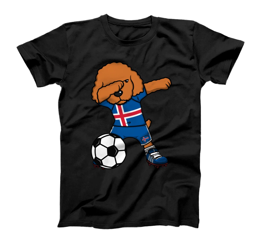 Dabbing Poodle Dog Iceland Soccer Fans Jersey Football Sport T-Shirt