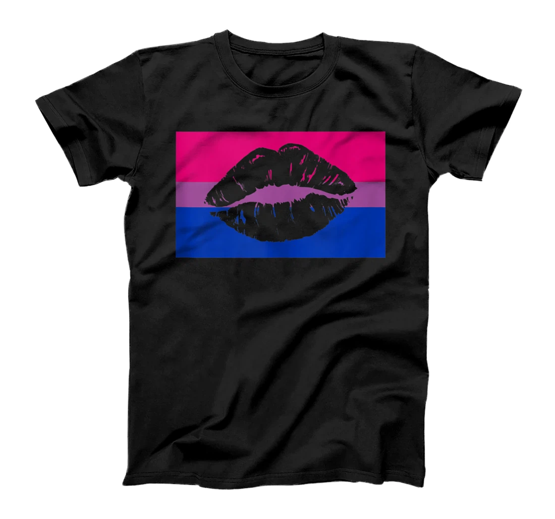 Cute Sexy Kiss Lips Gay Bisexual Pride Flag Stuff Queer Love T-Shirt, Women T-Shirt