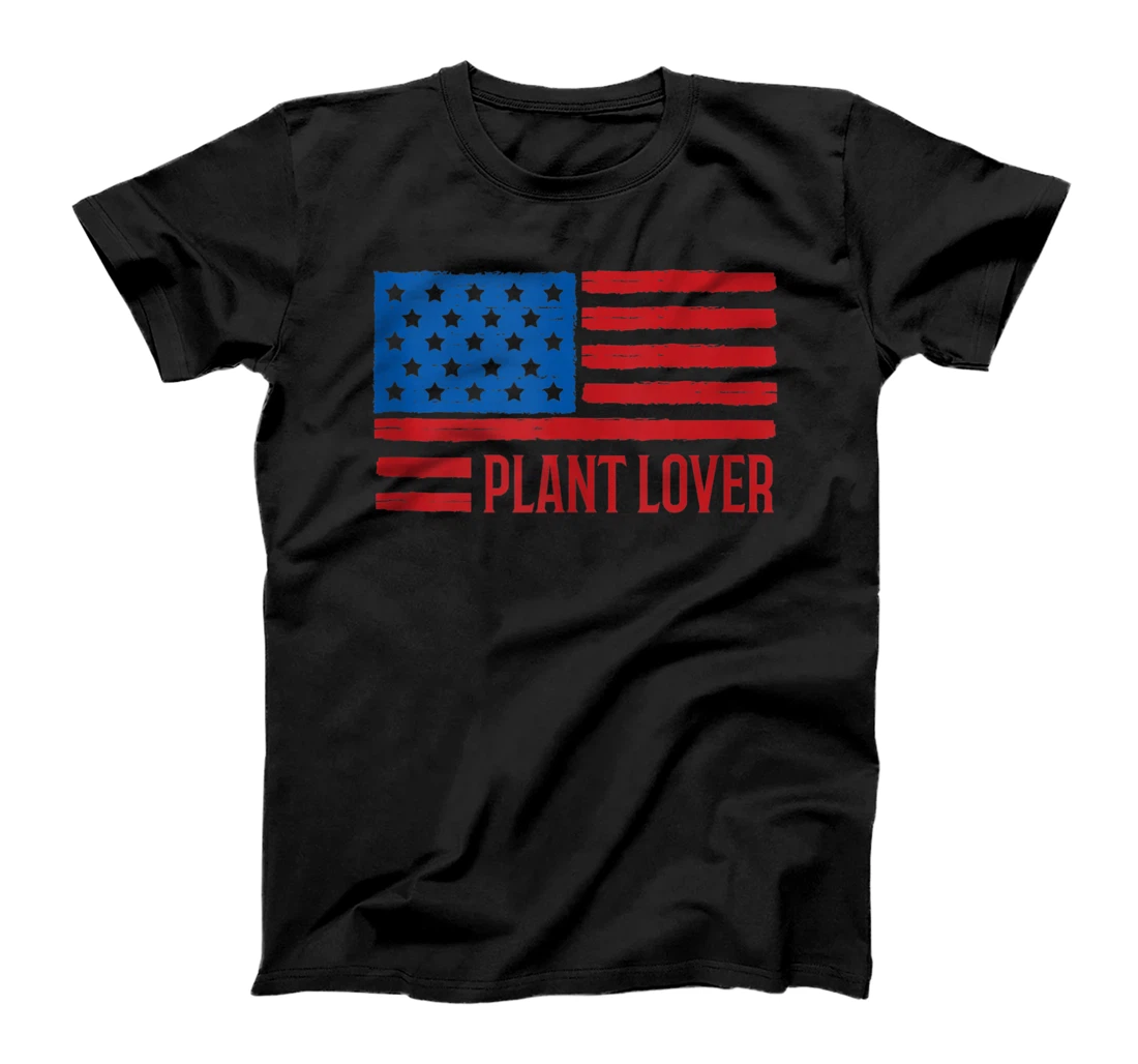 Plant Lover Distressed Grunge American Flag USA Patriotic T-Shirt, Women T-Shirt