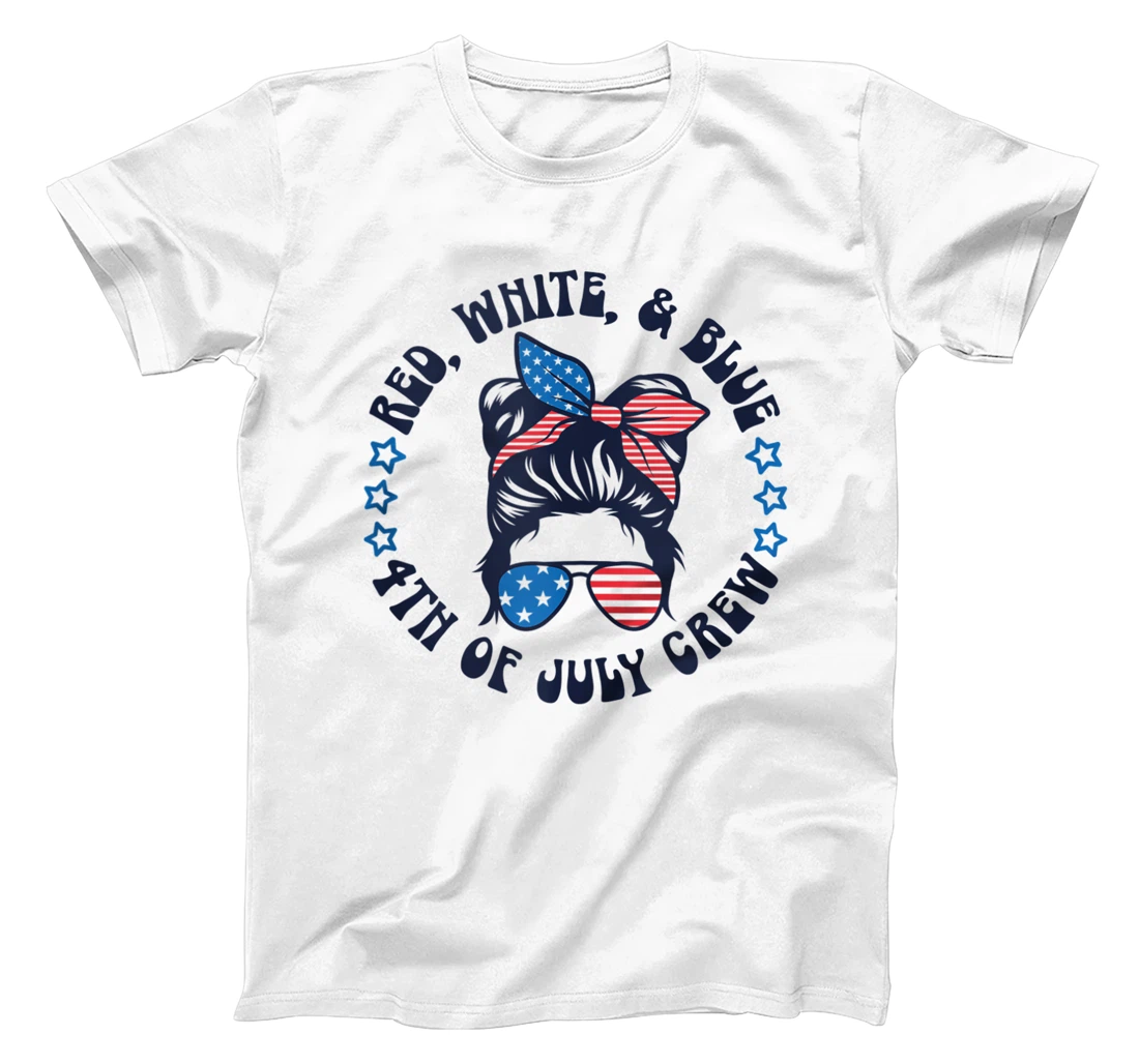 Red White and Blue 4th of July Crew for Girls T-Shirt, Women T-Shirt