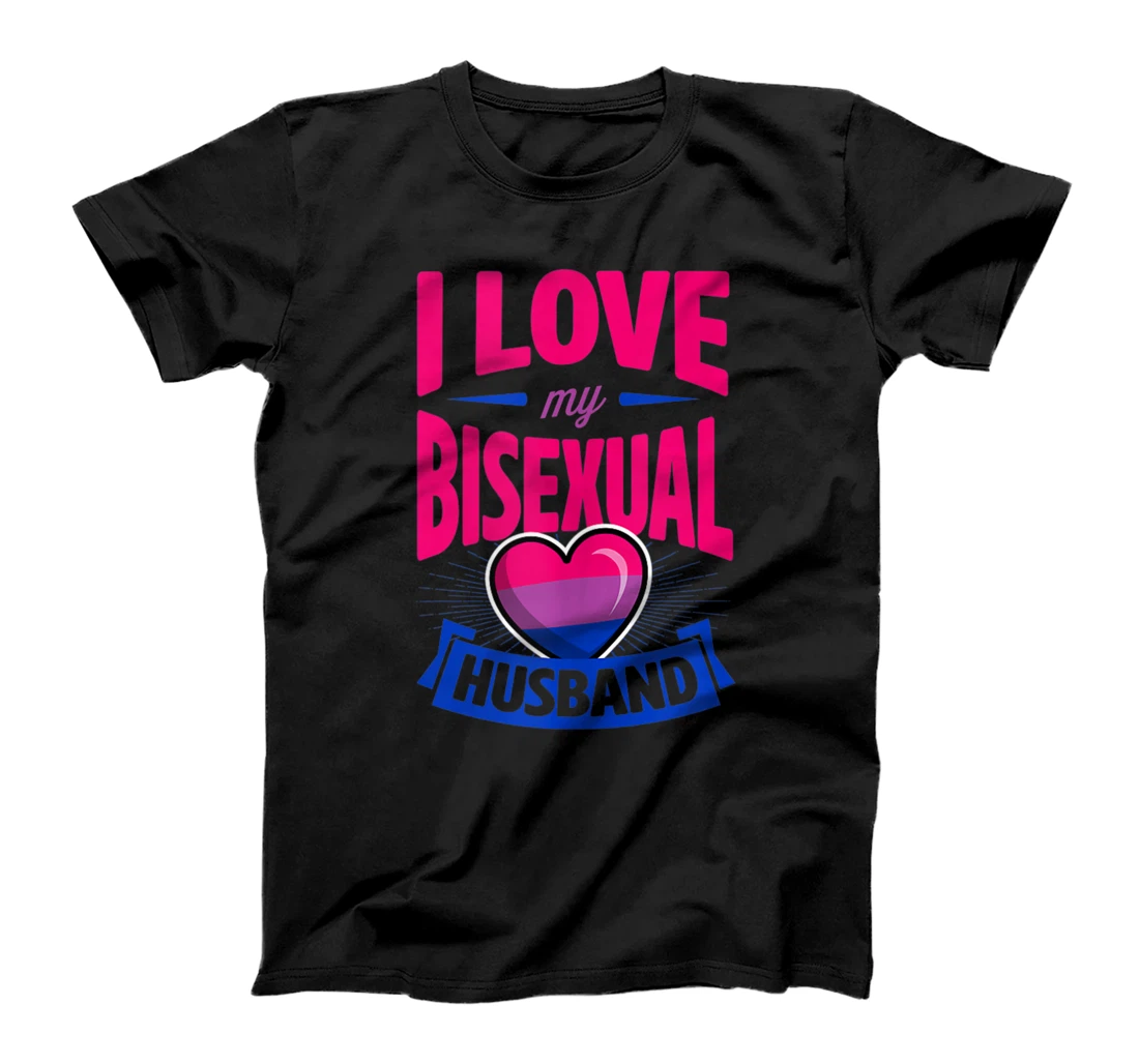 I Love My Bisexual Husband Cute Bi Pride Anniversary Couple T-Shirt, Women T-Shirt