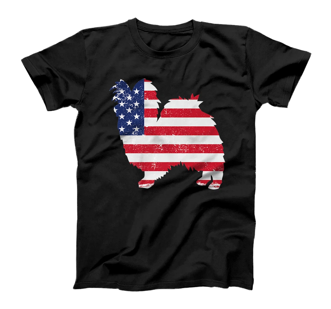 Papillon American Flag 4th Of July Dog T-Shirt, Kid T-Shirt and Women T-Shirt