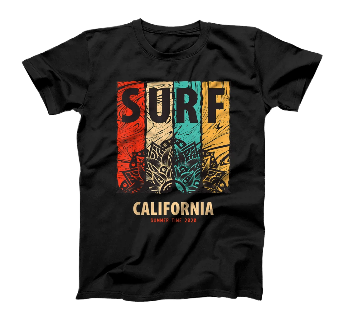 Personalized Surf California Coast Summer Lovers Riding Waves T-Shirt, Women T-Shirt