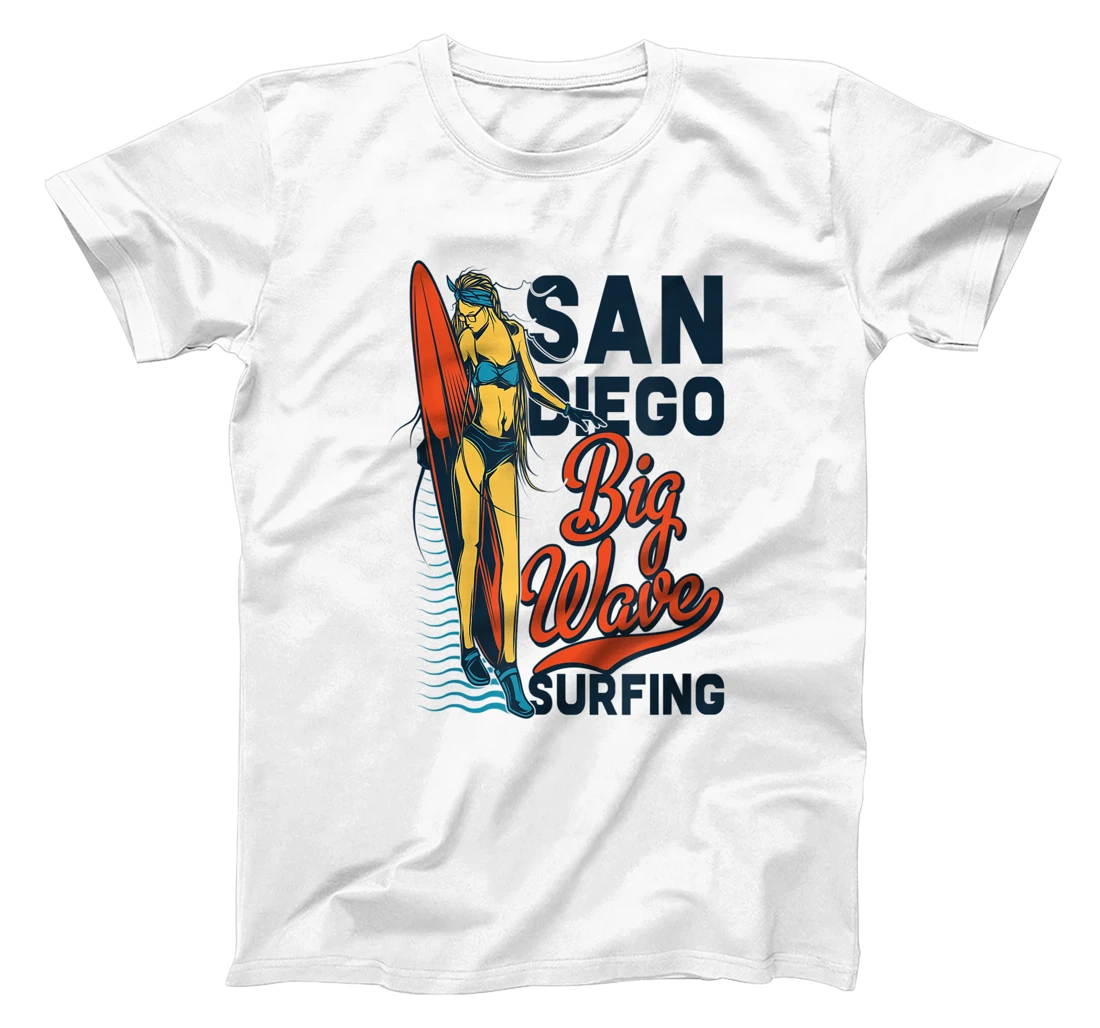 Personalized SURFING SAN DIEGO BIG WAVE T-Shirt, Women T-Shirt