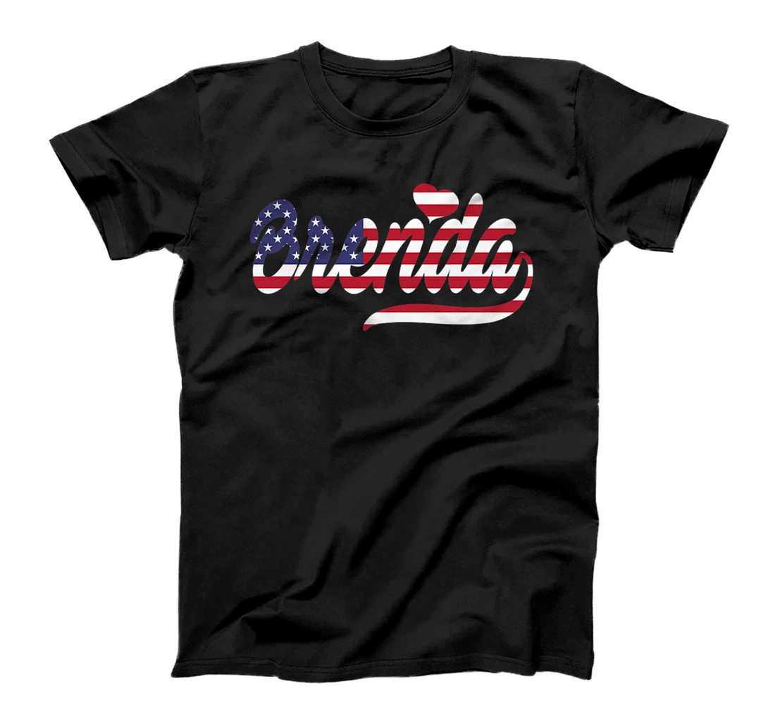 Personalized Brenda Name American Flag T-Shirt, Kid T-Shirt and Women T-Shirt