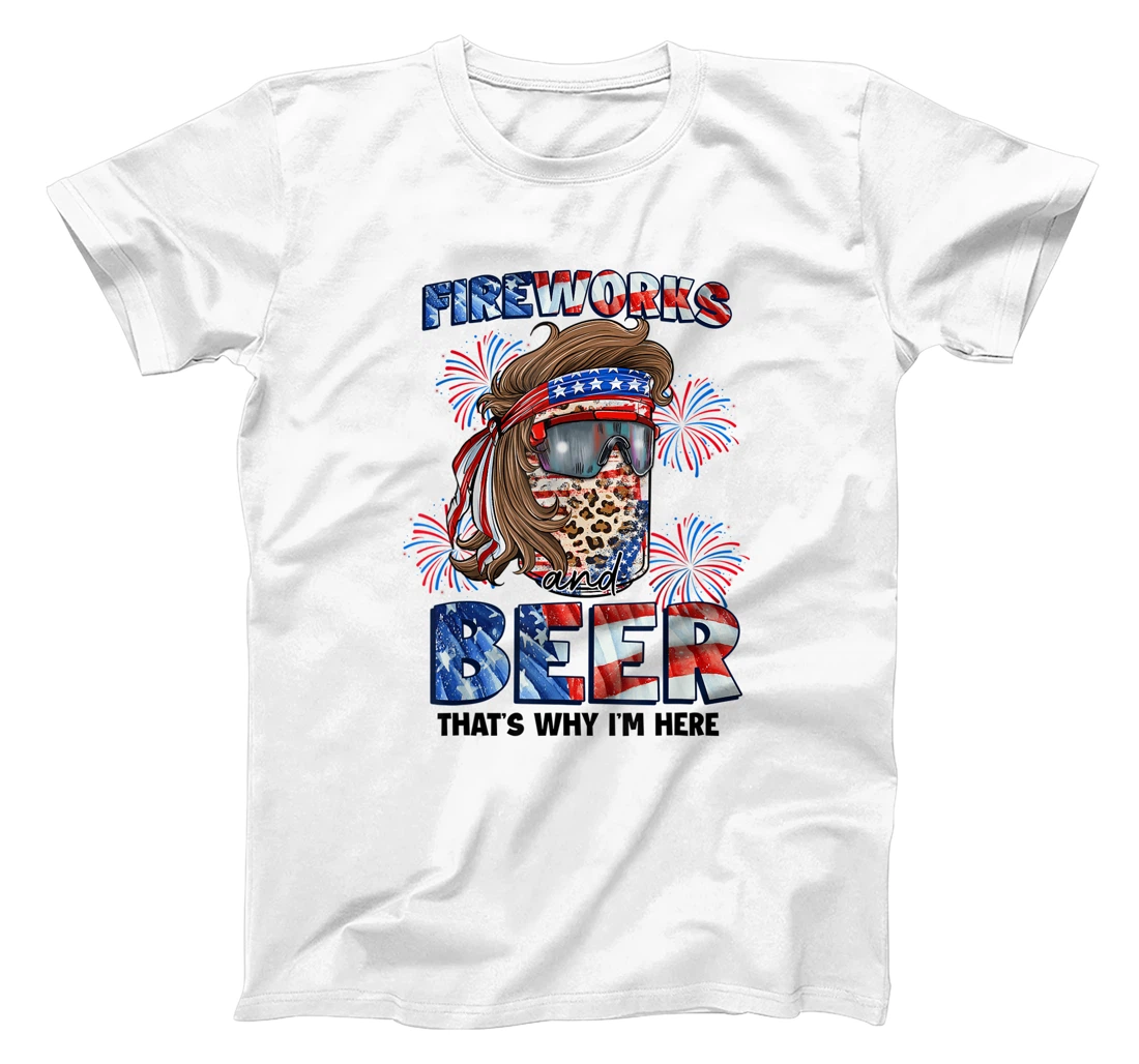 Personalized That's Why I'm Here Fireworks & Beer Eagle July 4th T-Shirt, Women T-Shirt