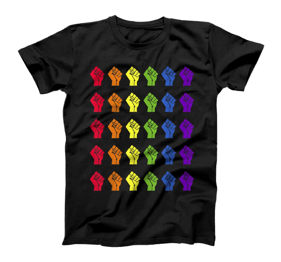 Personalized LGBT Fist Gay Lesbian Pride Rainbow LGBTQ Gift T-Shirt, Women T-Shirt