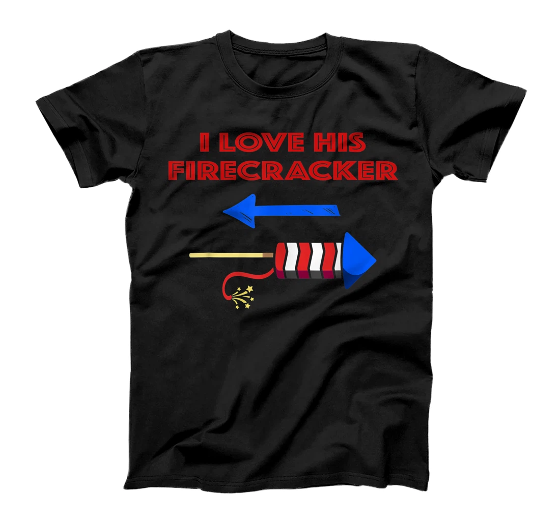 Girlfriend Love His Firecracker Couples 4th Of July T-Shirt, Women T-Shirt