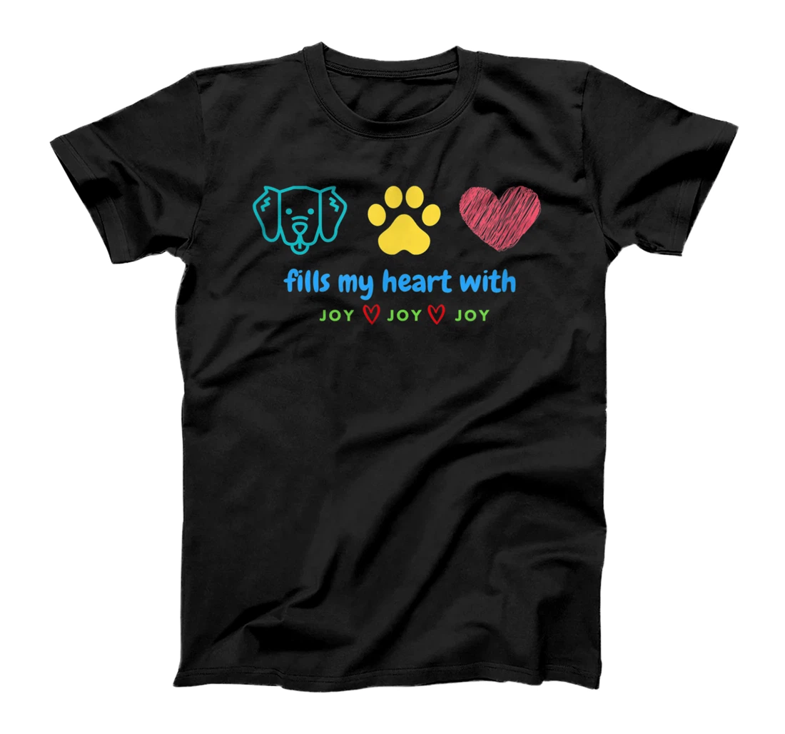 Dog Paw Heart T-Shirt, Women T-Shirt