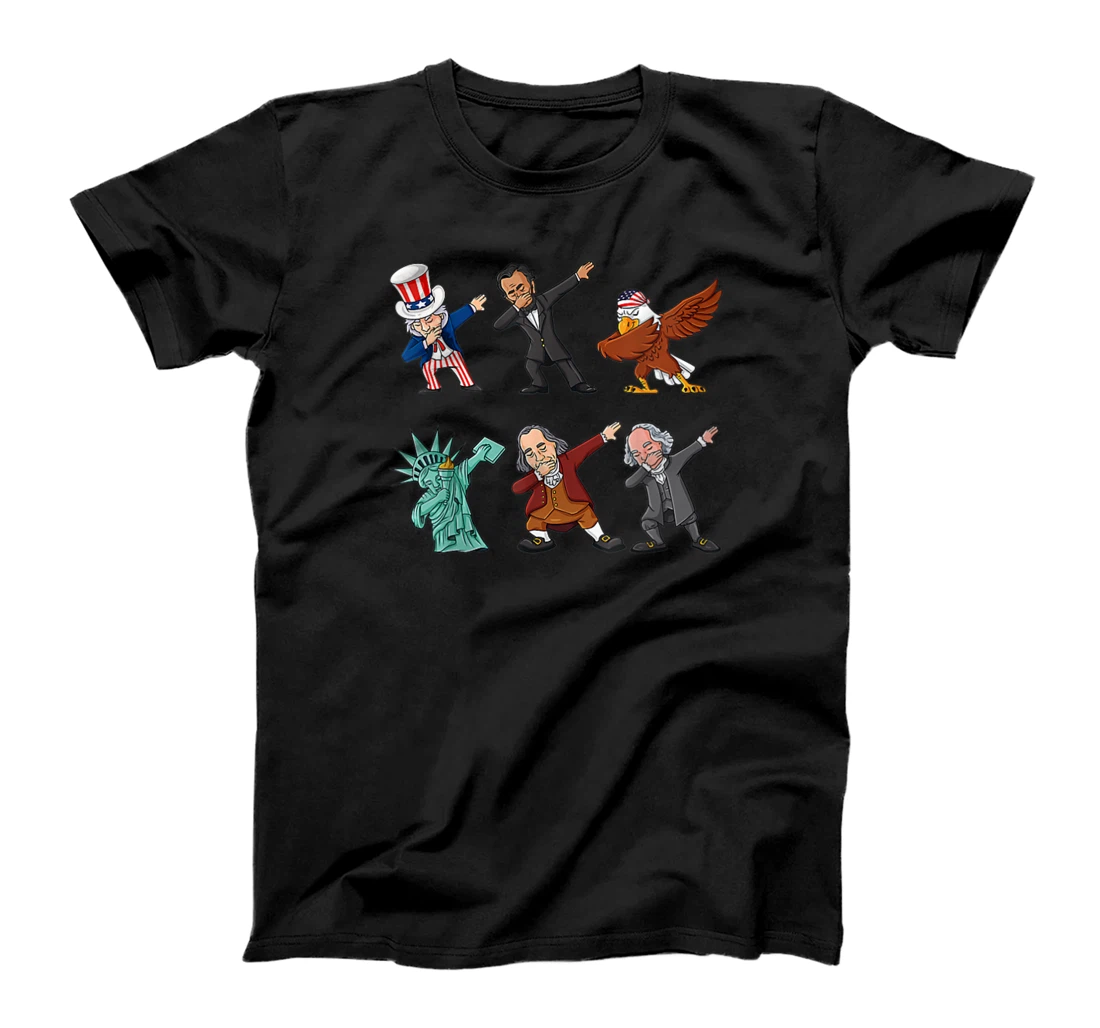 Womens Dabbing Uncle Sam and Friends 4th of July T-Shirt, Women T-Shirt