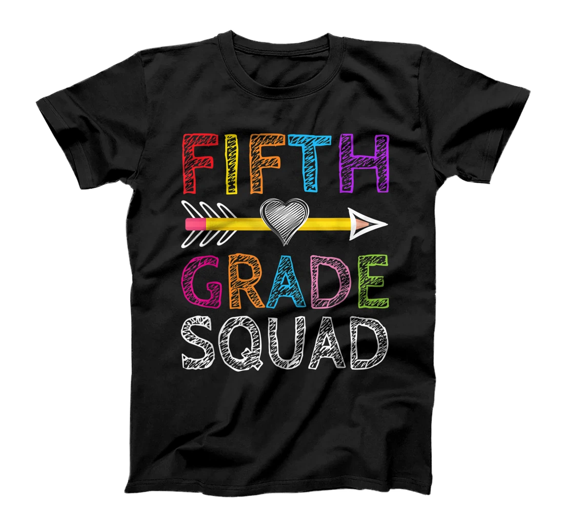 Personalized Fifth Grade Squad Back To School 5th Grade Squad Heart T-Shirt, Kid T-Shirt and Women T-Shirt