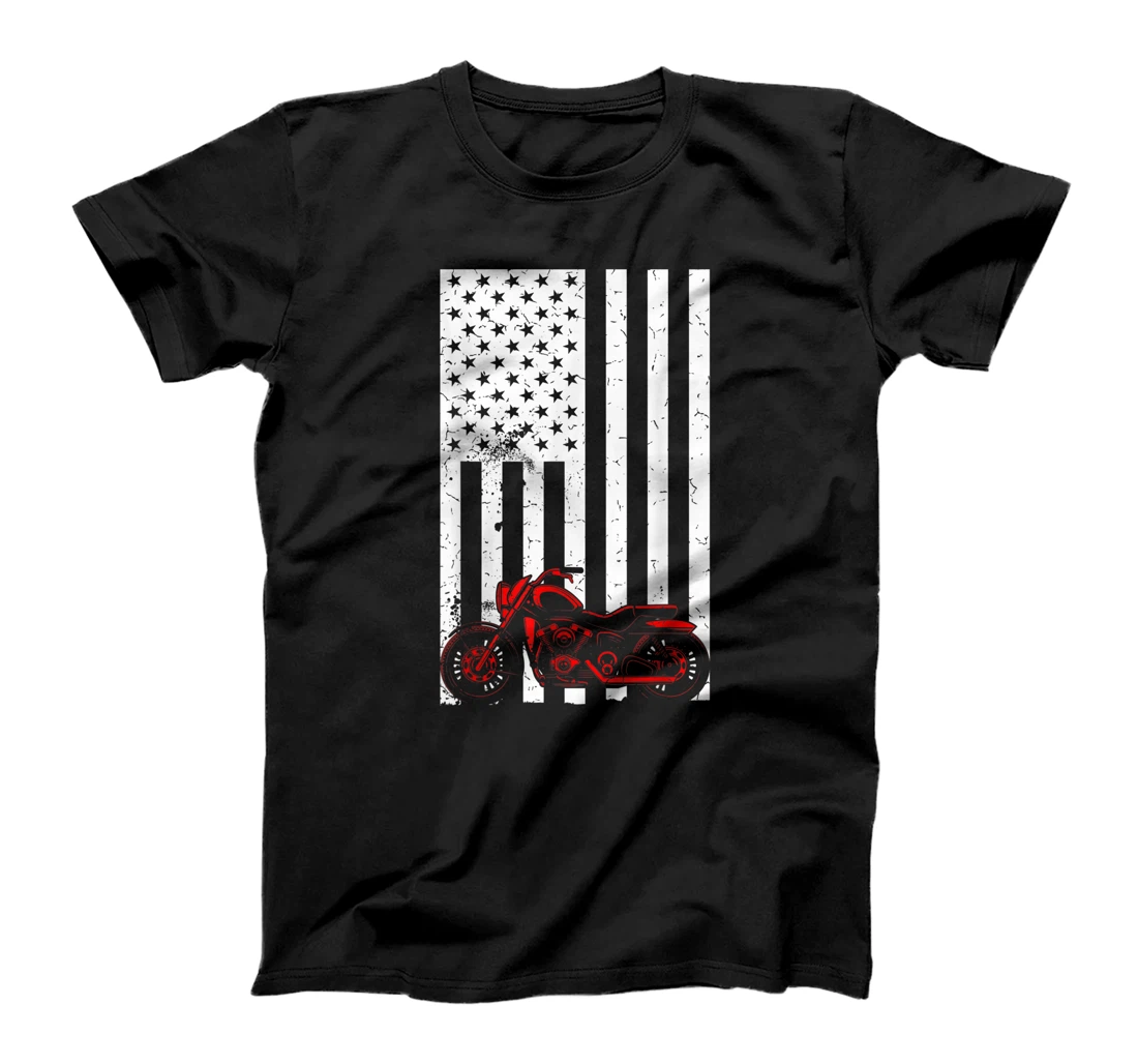 Personalized American Motorbike Flag Patriotic Motorcycle July 4th Biker T-Shirt, Women T-Shirt