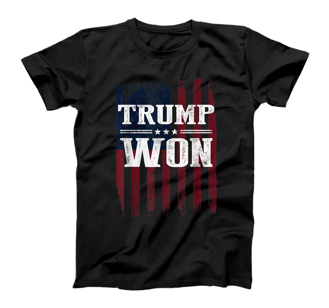 Personalized Trump Won 4th of July American Flag T-Shirt, Kid T-Shirt and Women T-Shirt